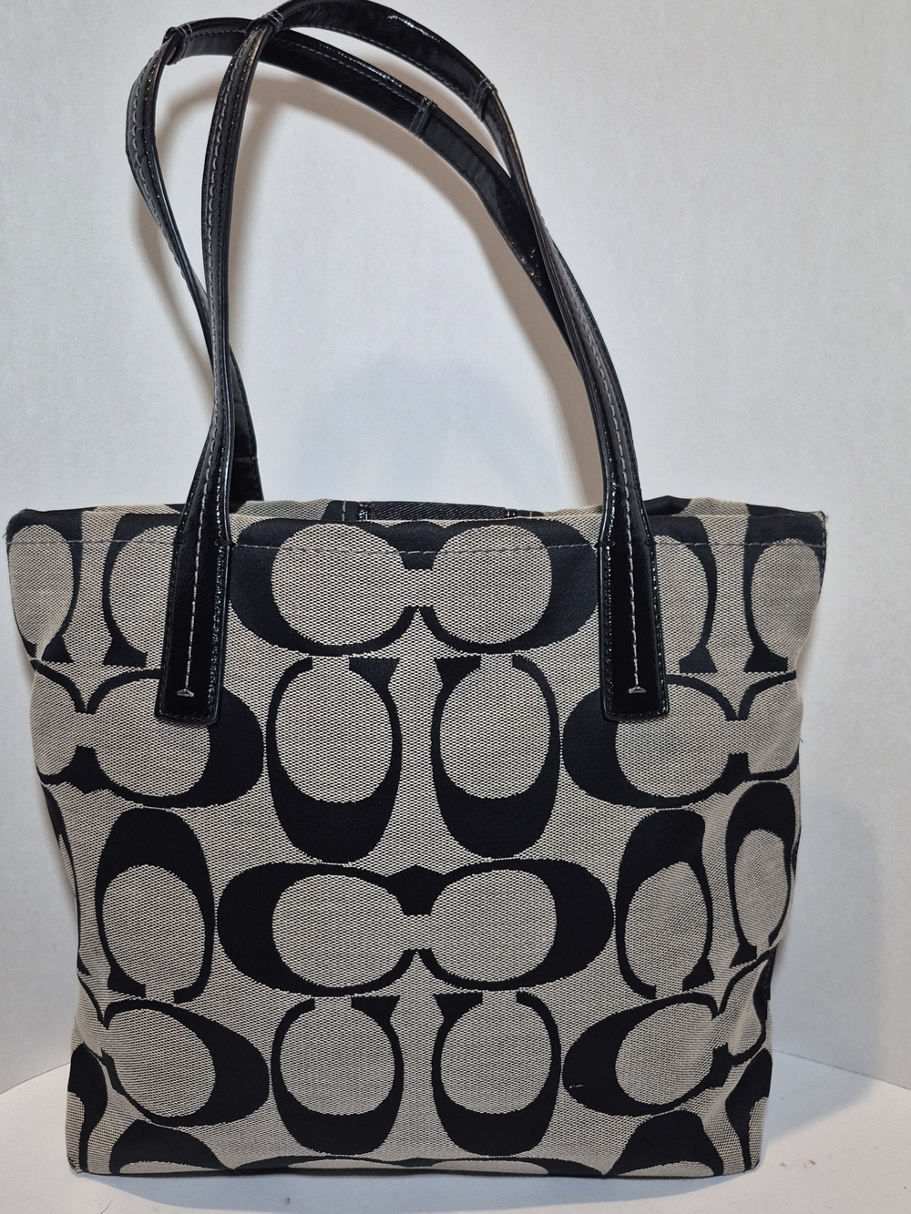 COACH Tote Shoulder Bag with Signature Stripe Pattern F1380-F25771 - Black - Picture 4 of 8
